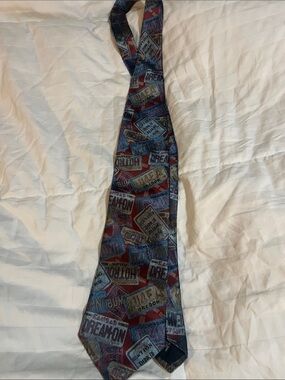 Nicole Miller vintage 1991 Men's Patterned Tie license plates and signs (#22)